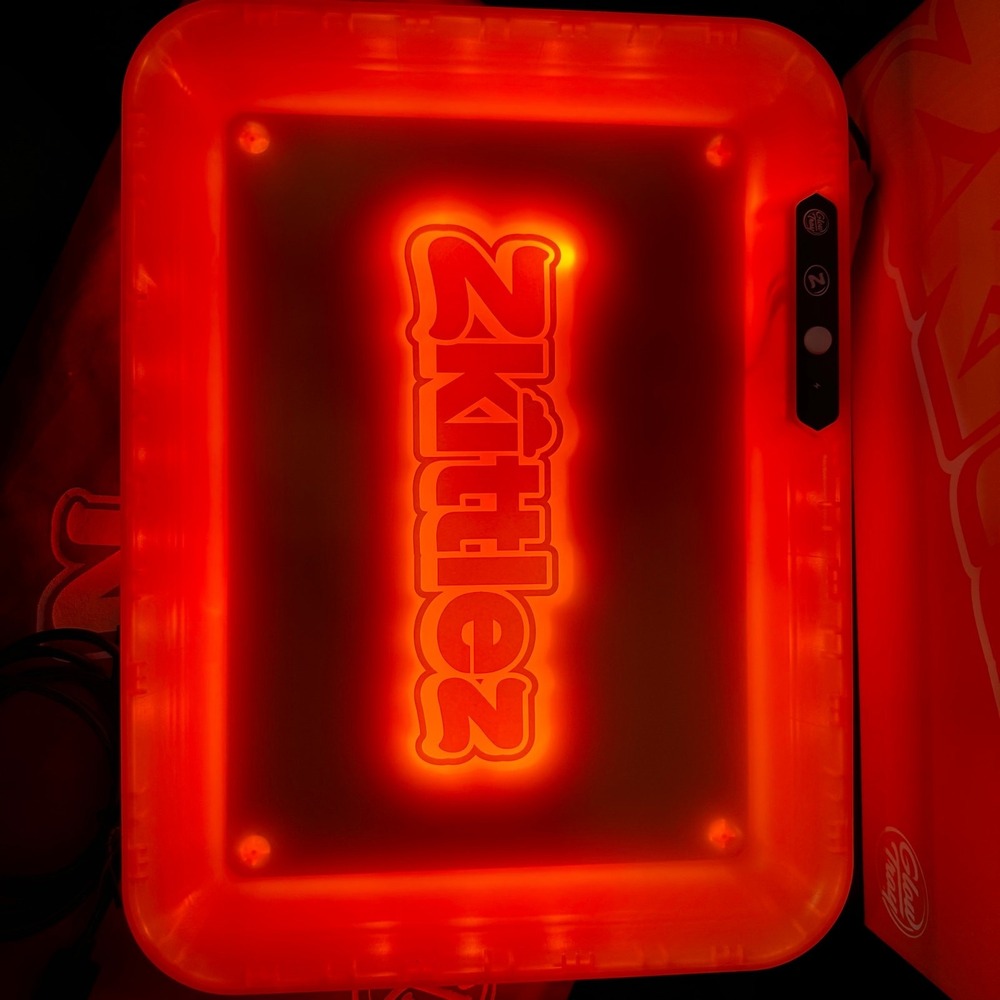 Orange Zkittlez Glow Tray LED Rolling Tray Light up Rolling Tray 11x7 - Picture 2 of 3